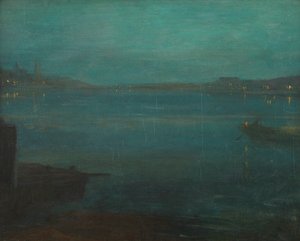 Nocturne van Greaves Boot Yard door Walter Greaves